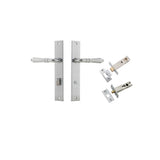 Sarlat Lever - Rectangular Backplate Privacy Kit with Privacy Turn in Brushed Chrome - privacy set configuration