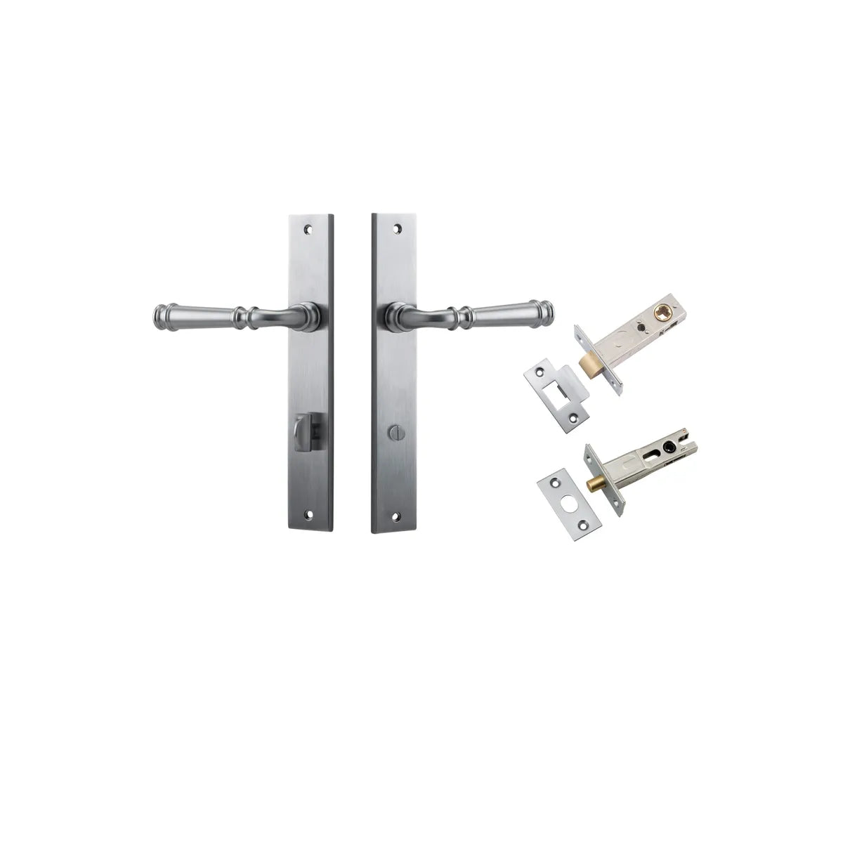 Verona Lever - Rectangular Backplate Privacy Kit with Privacy Turn