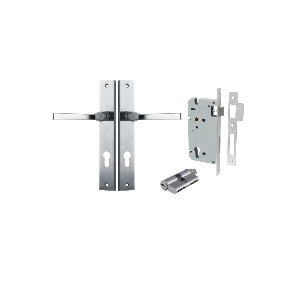 Annecy Lever - Rectangular Backplate Entrance Kit with High Security Lock - entrance set configuration (2 of 18)