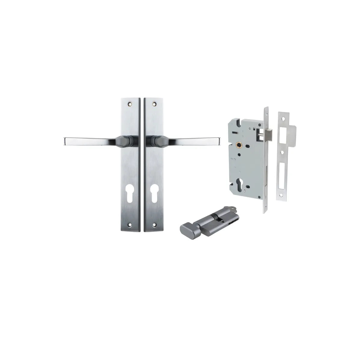Annecy Lever - Rectangular Backplate Entrance Kit with High Security Lock - entrance set configuration (11 of 18)