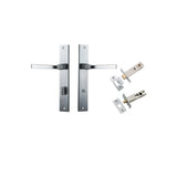 Annecy Lever - Rectangular Backplate Privacy Kit with Privacy Turn in Brushed Chrome - privacy set configuration