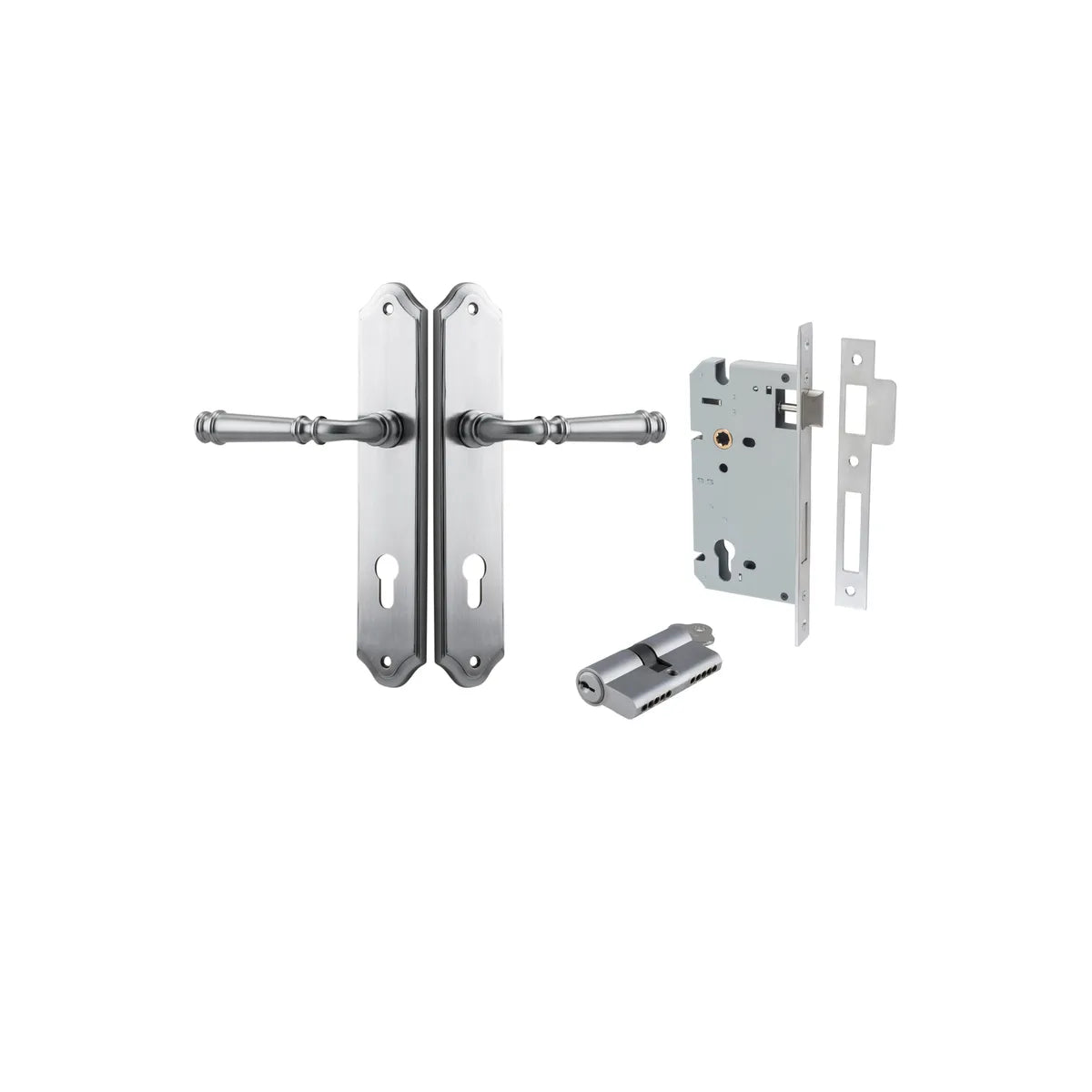 Verona Lever - Shouldered Backplate Entrance Kit with High Security Lock - entrance set configuration (2 of 18)