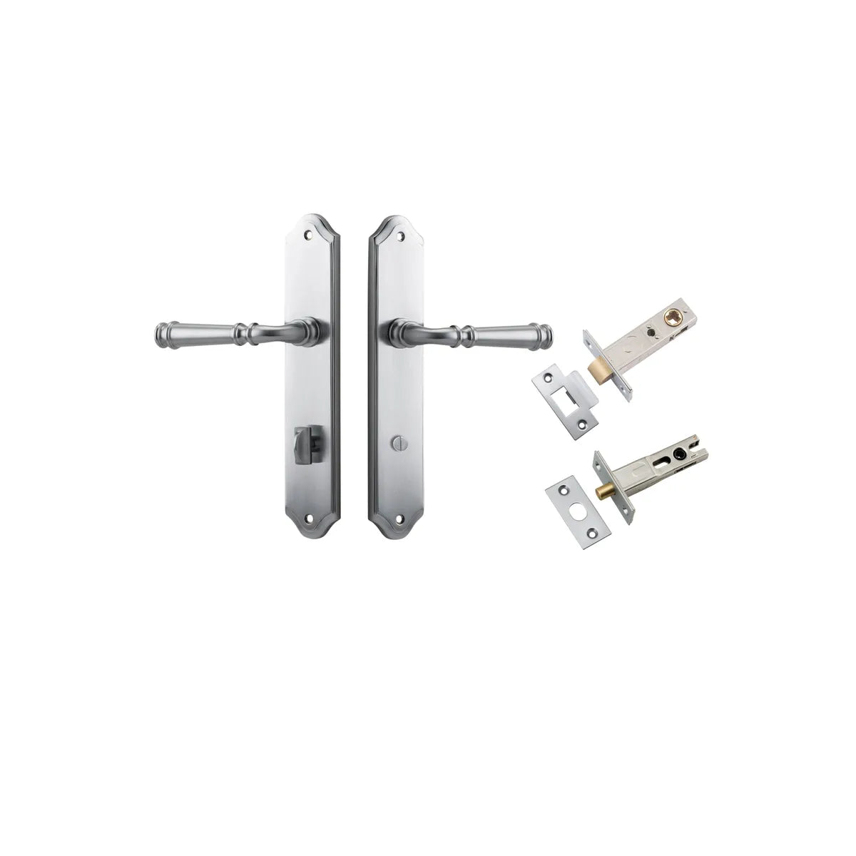 Verona Lever - Shouldered Backplate Privacy Kit with Privacy Turn in Brushed Brass - privacy set configuration (2 of 9)