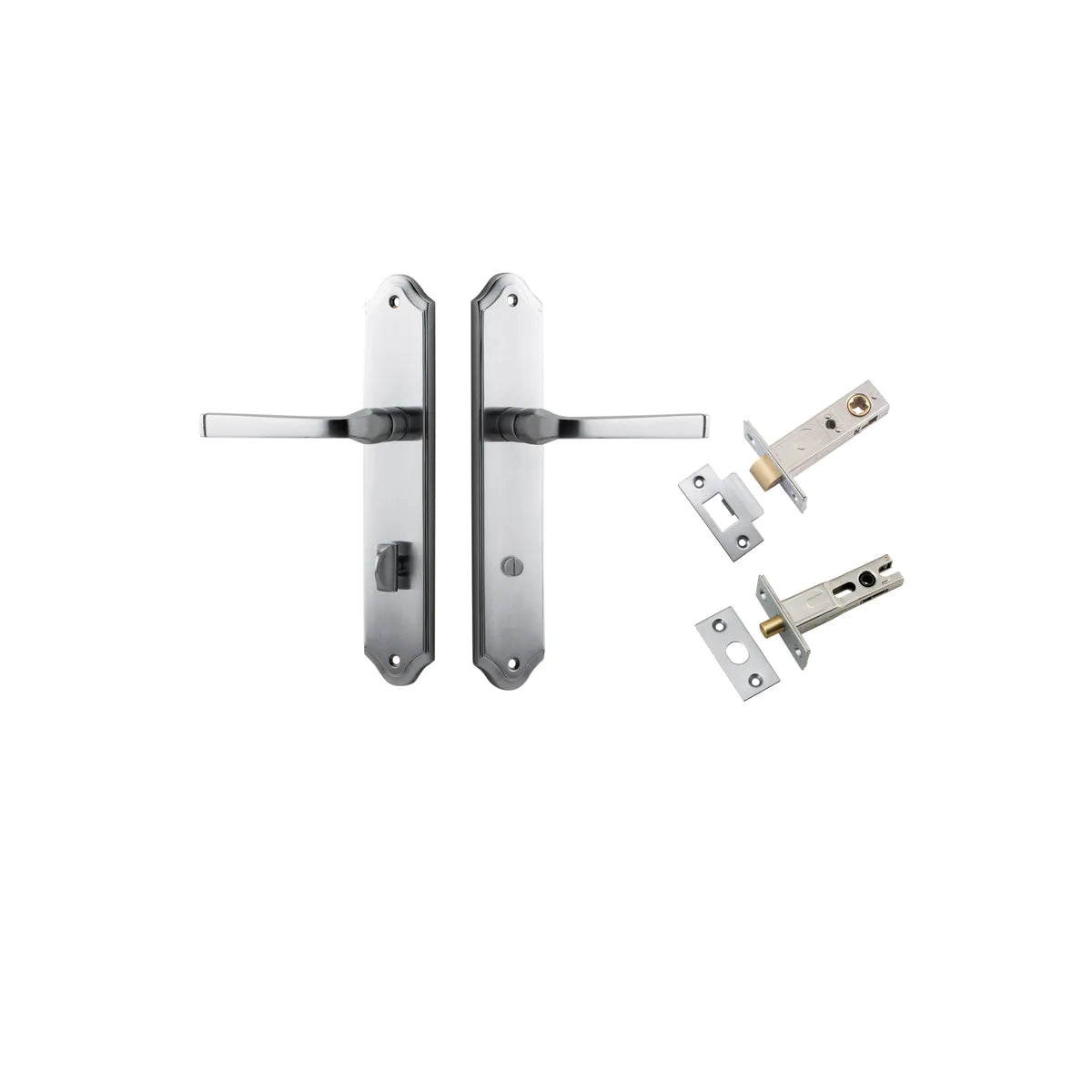Annecy Lever - Shouldered Backplate Privacy Kit with Privacy Turn in Brushed Brass - privacy set configuration (2 of 9)