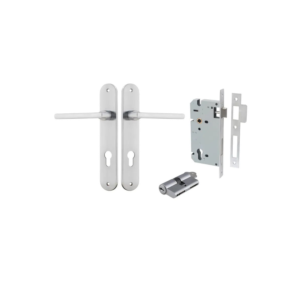 Baltimore Lever - Oval Backplate Entrance Kit with High Security Lock - entrance set configuration (2 of 14)