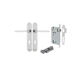 Baltimore Lever - Oval Backplate Entrance Kit with High Security Lock in Brushed Chrome - entrance set configuration