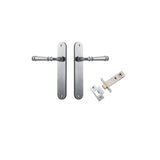 Verona Lever - Oval Backplate Passage Kit in Brushed Chrome - angled product view