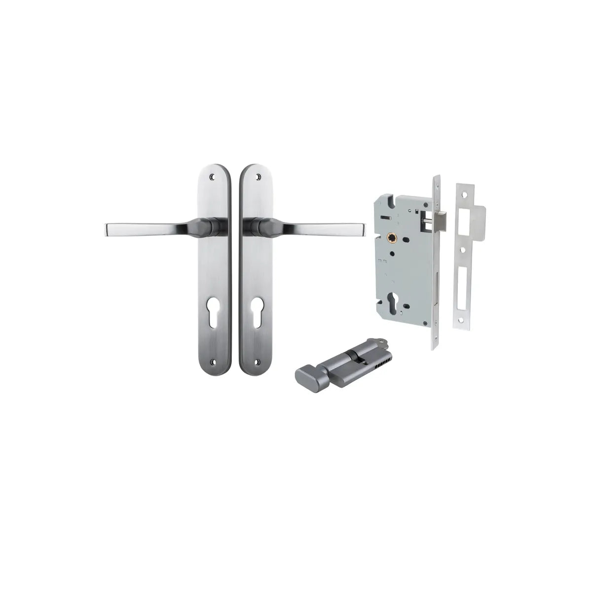 Annecy Lever - Oval Backplate Entrance Kit with High Security Lock - entrance set configuration (11 of 18)