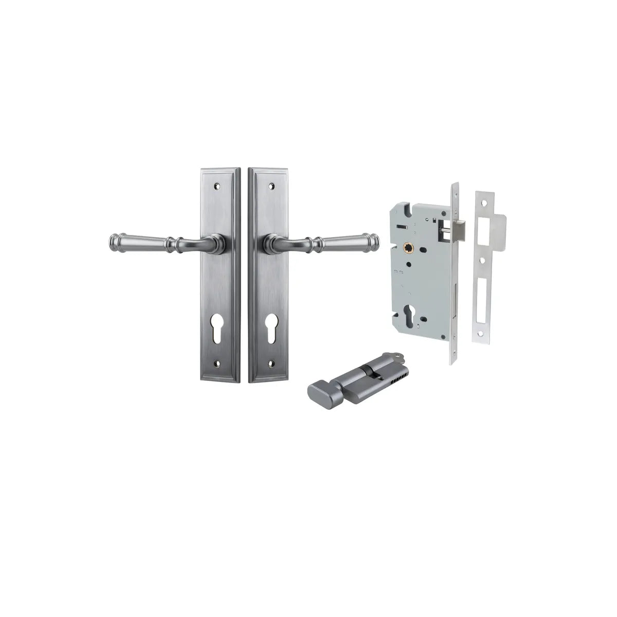 Verona Lever - Stepped Backplate Entrance Kit with High Security Lock - entrance set configuration (11 of 18)