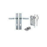 Brunswick Lever - Rectangular Backplate Entrance Kit with High Security Lock - entrance set configuration