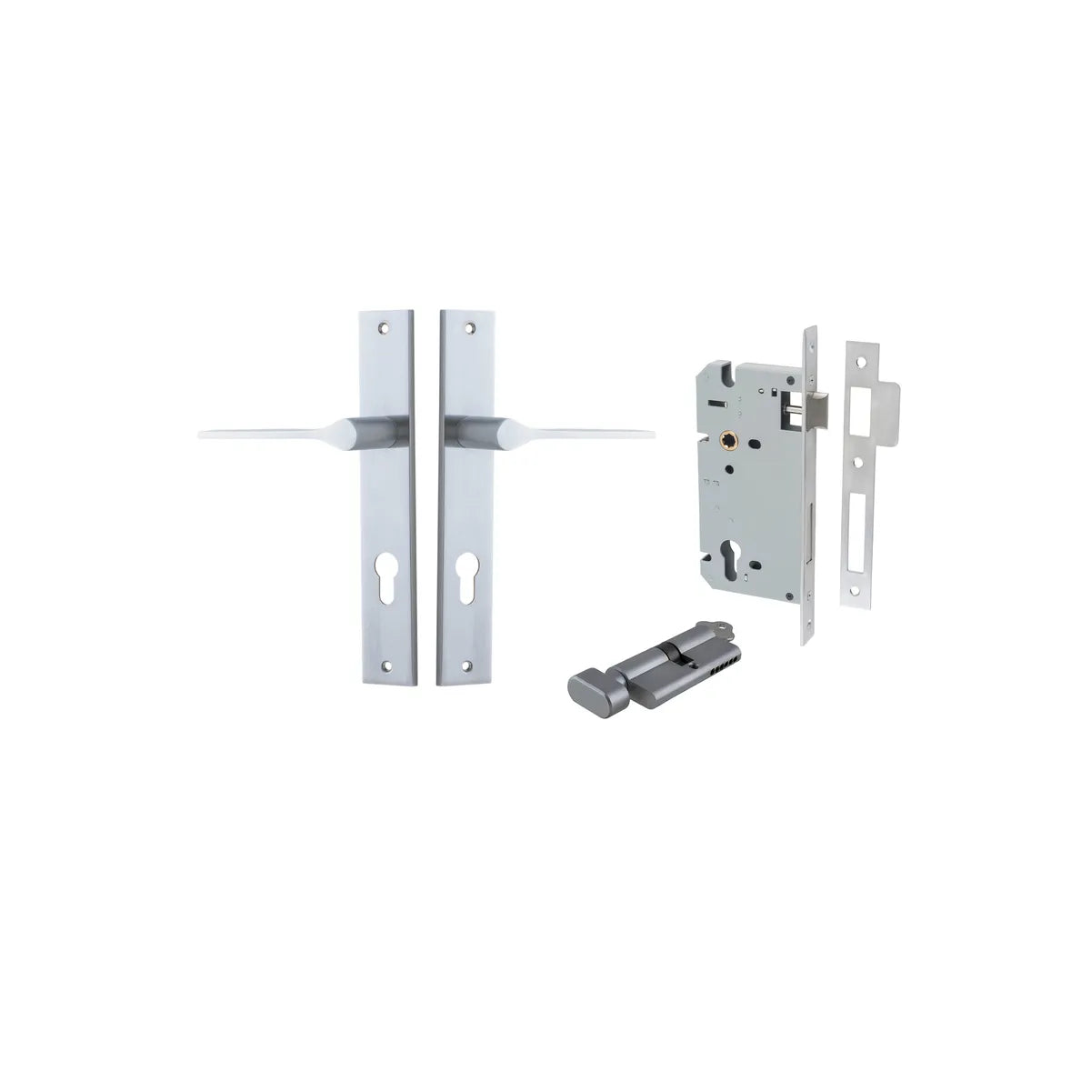 Como Lever - Rectangular Backplate Entrance Kit with High Security Lock - entrance set configuration (9 of 14)