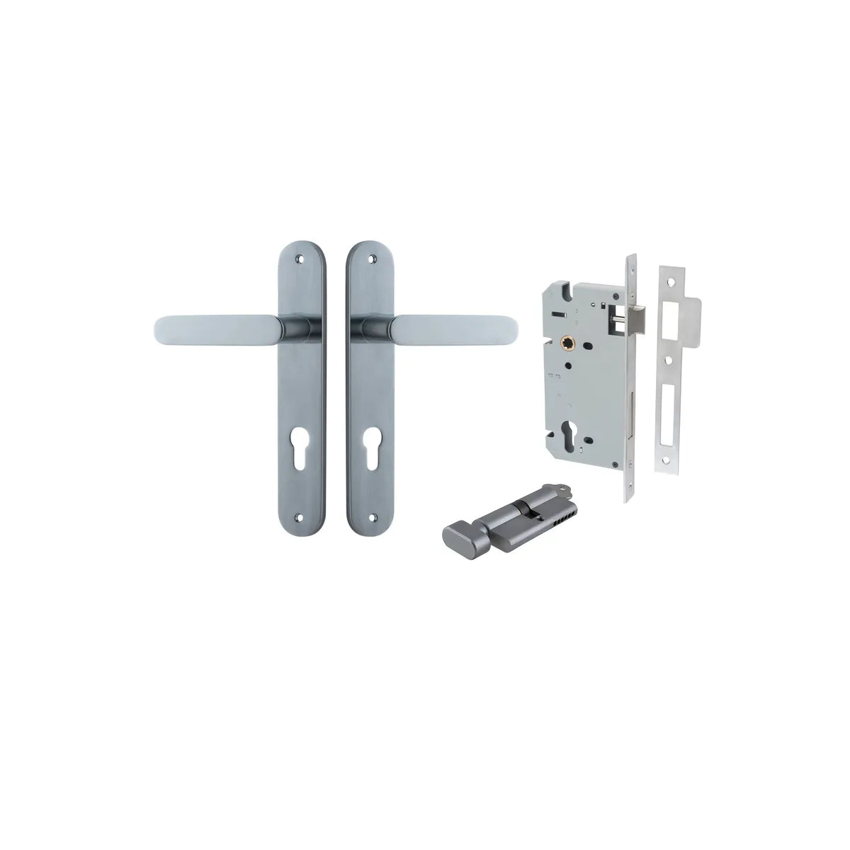 Bronte Lever - Oval Backplate Entrance Kit with High Security Lock - entrance set configuration (9 of 14)