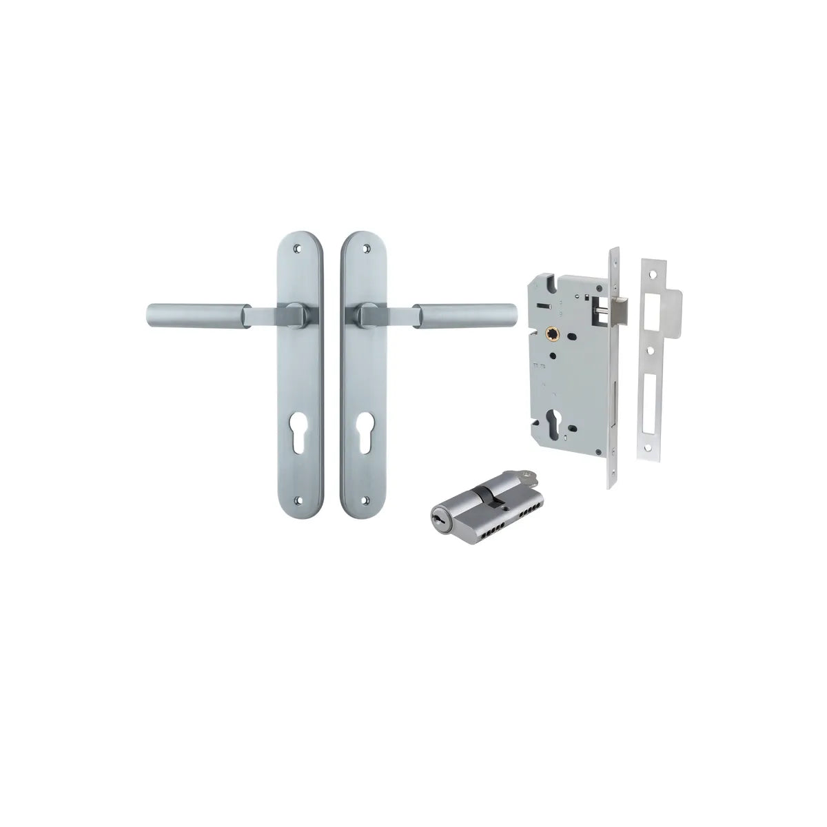 Berlin Lever - Oval Backplate Entrance Kit with High Security Lock - entrance set configuration (2 of 14)