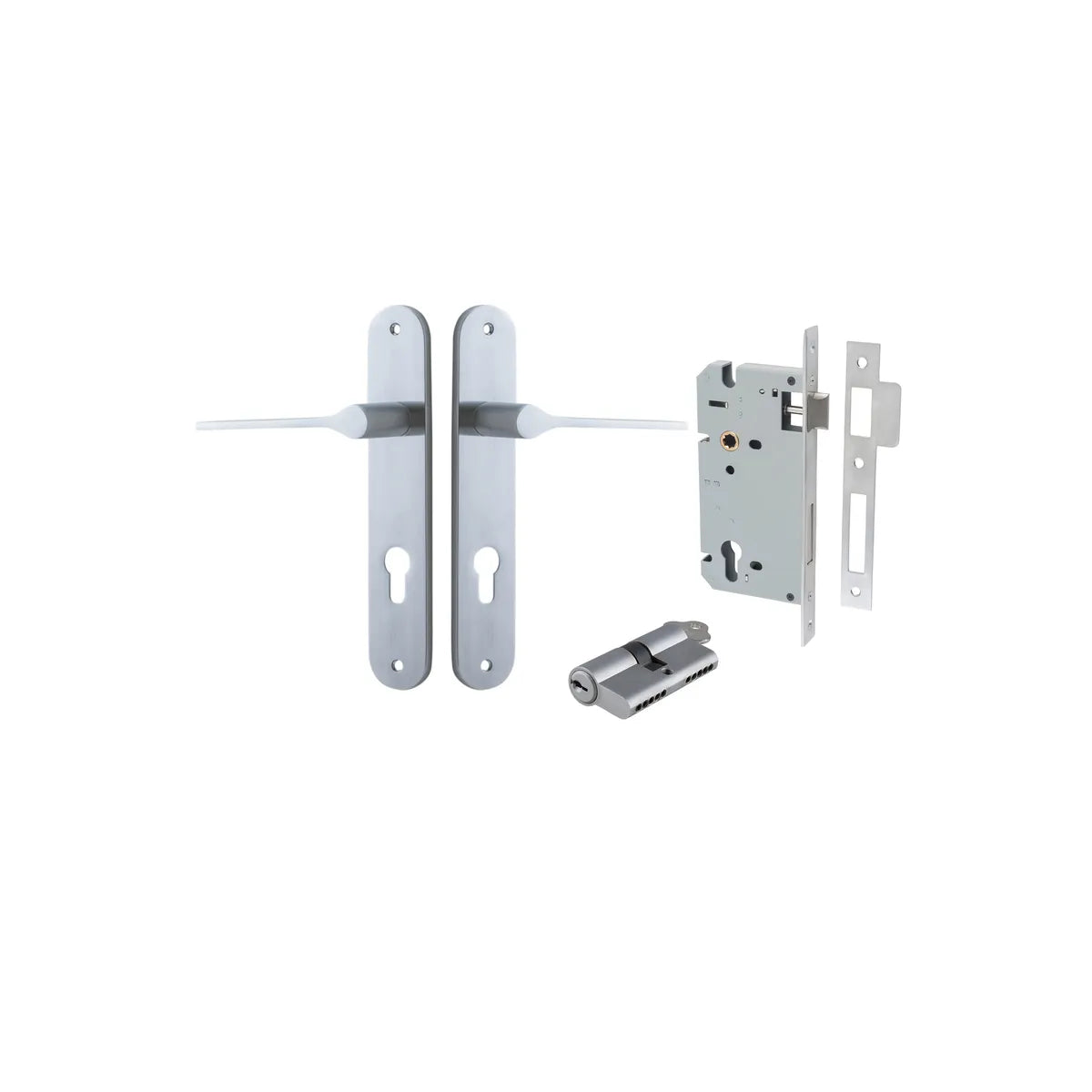 Como Lever - Oval Backplate Entrance Kit with High Security Lock - entrance set configuration (2 of 14)