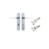 Como Lever - Oval Backplate Privacy Kit in Brushed Chrome - privacy set configuration