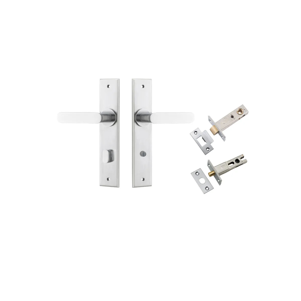 Bronte Lever - Chamfered Backplate Privacy Kit with Privacy Turn