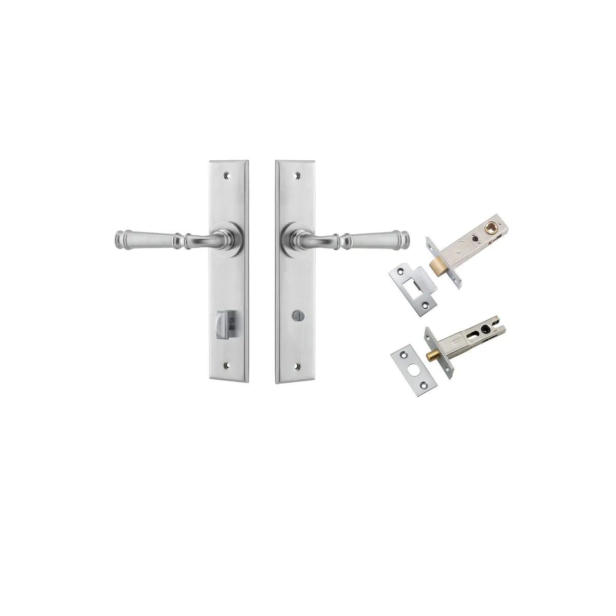 Verona Lever - Chamfered  Backplate Privacy Kit with Privacy Turn