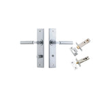 Berlin Lever - Chamfered Backplate Privacy Kit in Brushed Chrome - privacy set configuration