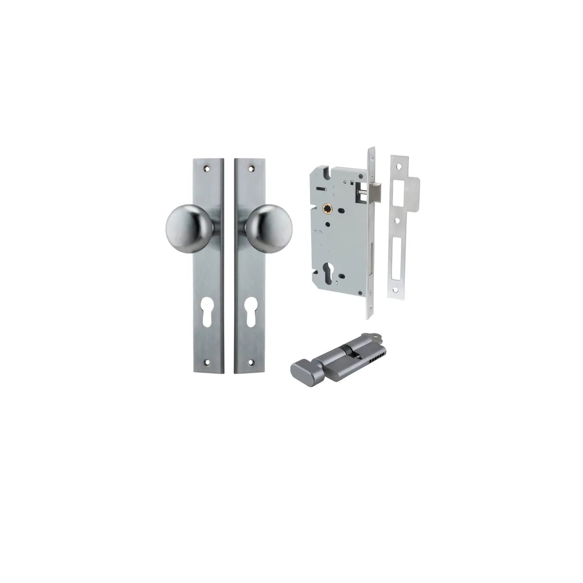 Cambridge Knob - Rectangular Backplate Entrance Kit with High Security Lock - entrance set configuration (10 of 18)