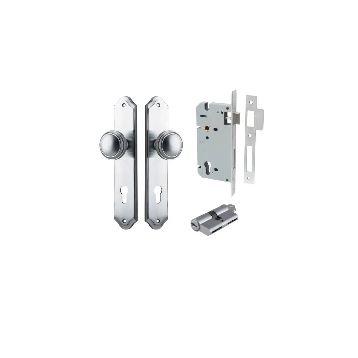 Paddington Knob - Shouldered Backplate Entrance Kit with High Security Lock - entrance set configuration (2 of 18)