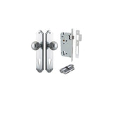 Guildford Knob - Shouldered Backplate Entrance Kit with High Security Lock - entrance set configuration