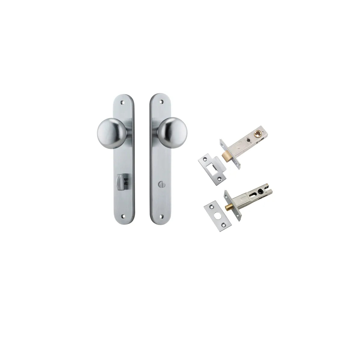 Cambridge Knob - Oval Backplate Privacy Kit with Privacy Turn