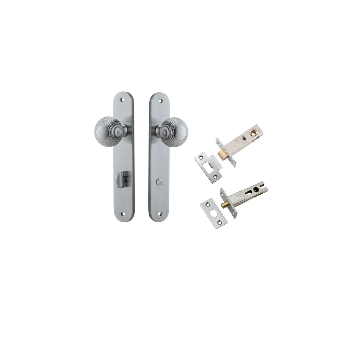 Guildford Knob - Oval Backplate Privacy Kit with Privacy Turn