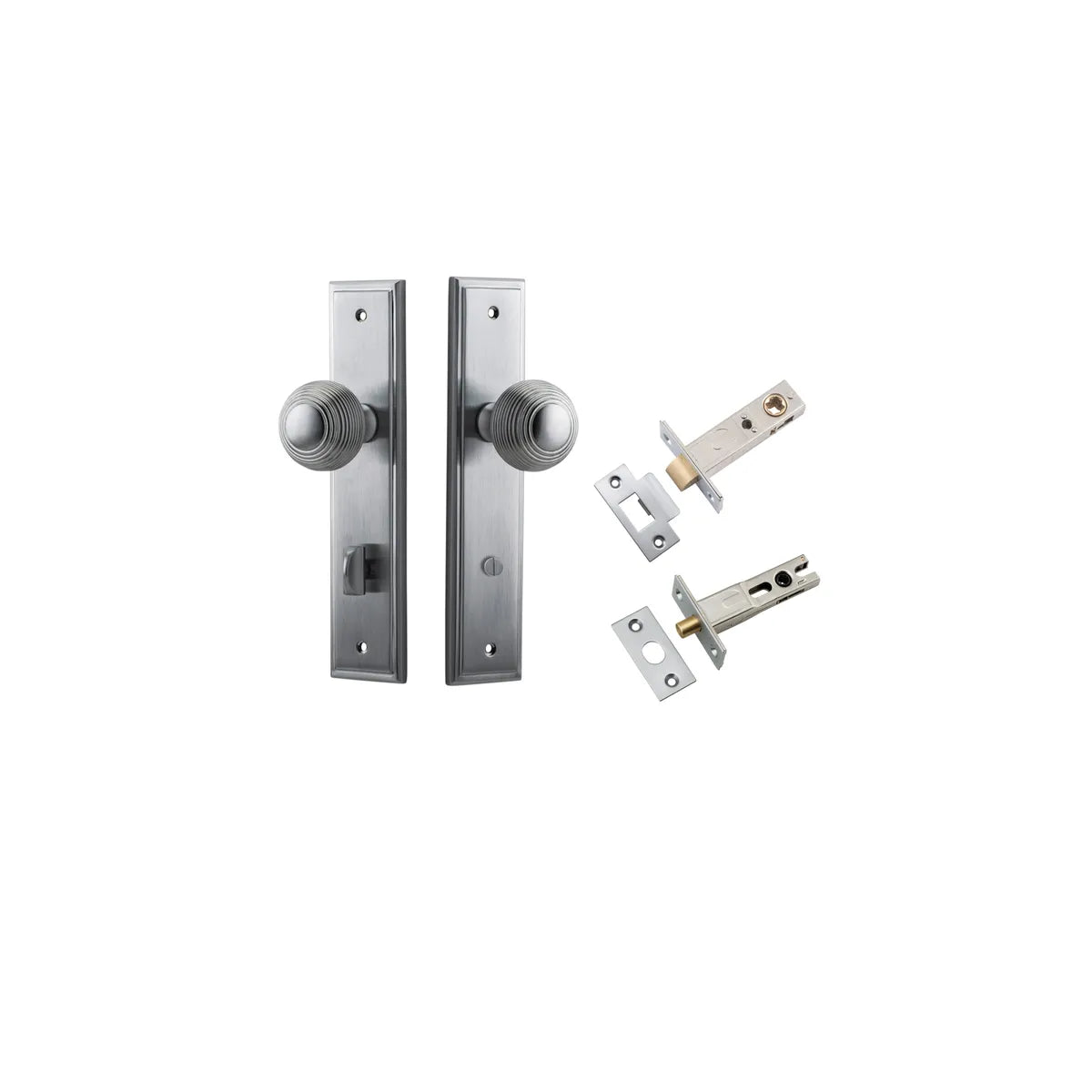Guildford Knob - Stepped Backplate Privacy Kit with Privacy Turn