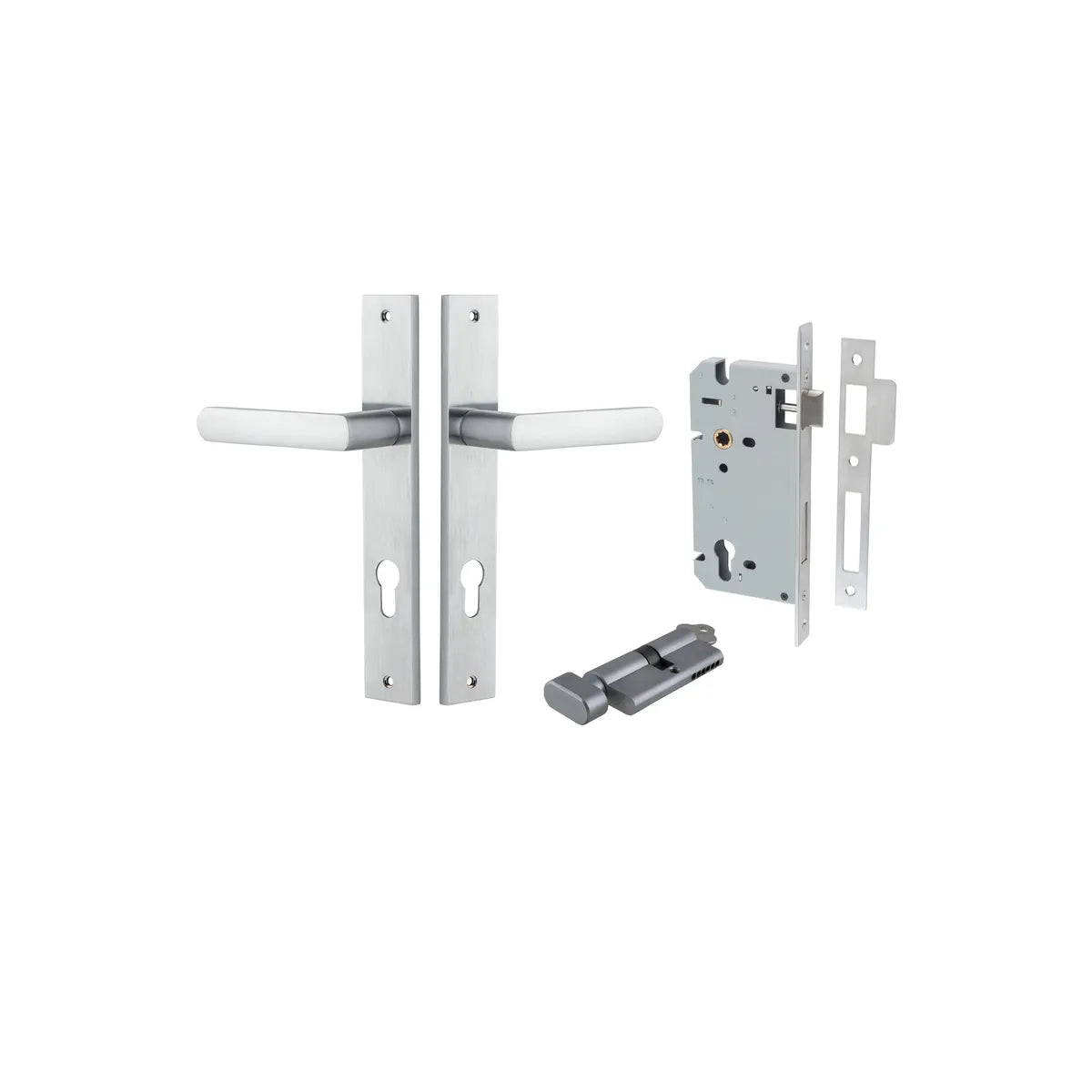 Osaka Lever - Rectangular Backplate Entrance Kit with High Security Lock - entrance set configuration (8 of 12)