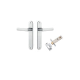 Osaka Lever - Oval Backplate Passage Kit in Brushed Brass - angled product view