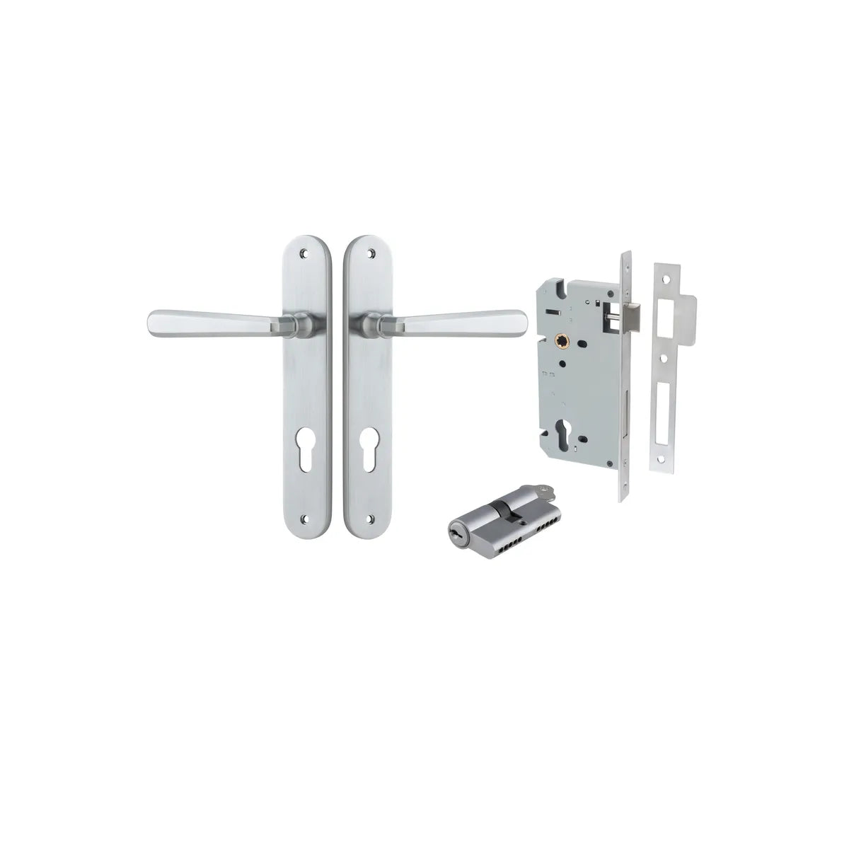 Copenhagen Lever - Oval Backplate Entrance Kit with High Security Lock
