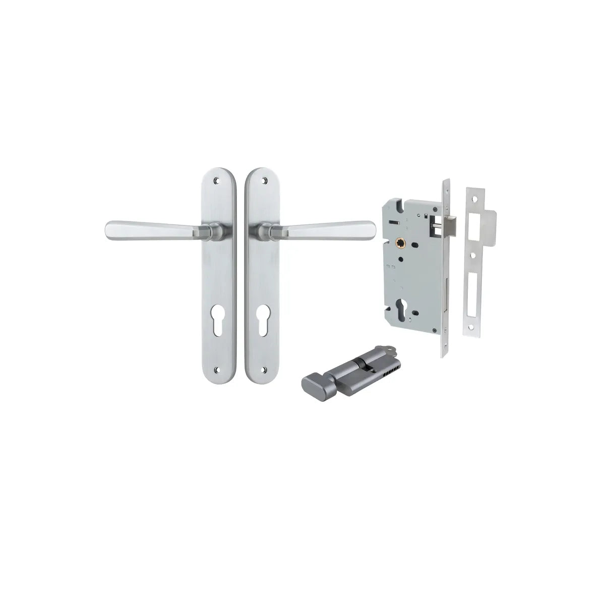Copenhagen Lever - Oval Backplate Entrance Kit with High Security Lock - entrance set configuration (9 of 14)