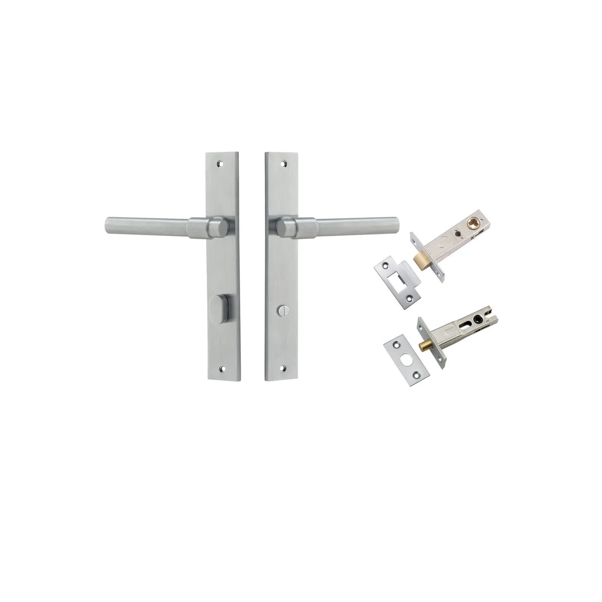 Helsinki Lever - Rectangular Backplate Privacy Kit with Privacy Turn