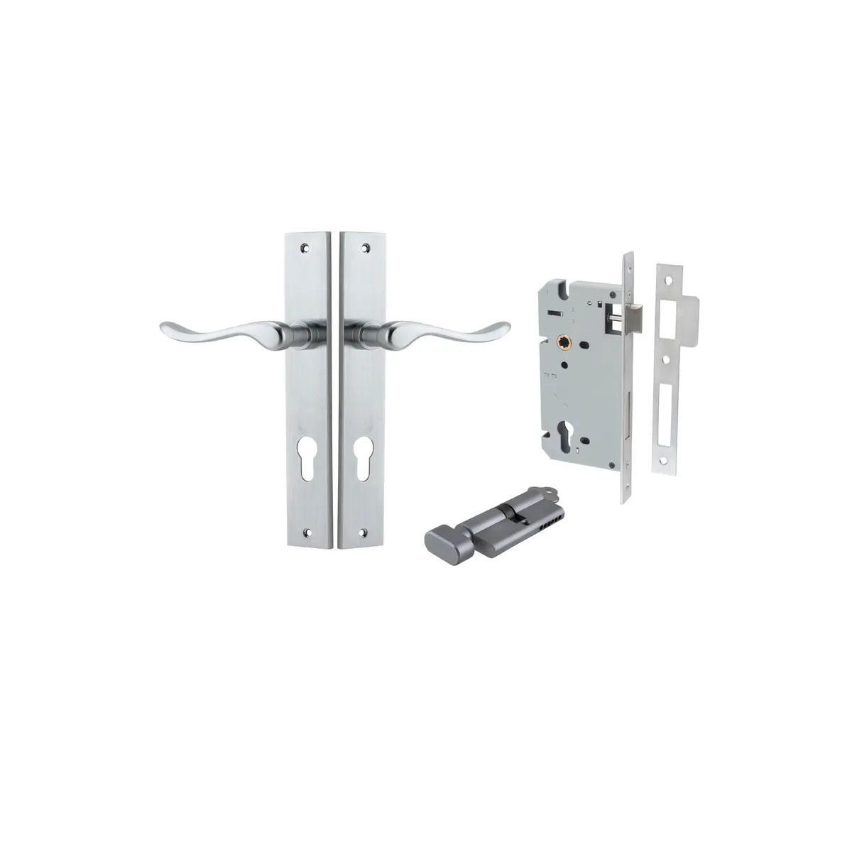Stirling Lever - Rectangular Backplate Entrance Kit with High Security Lock - entrance set configuration (10 of 16)
