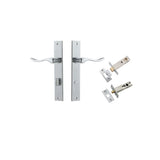 Stirling Lever - Rectangular Backplate Privacy Kit with Privacy Turn in Brushed Chrome - privacy set configuration