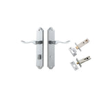 Stirling Lever - Shouldered Backplate Privacy Kit with Privacy Turn in Brushed Chrome - privacy set configuration