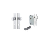 Cambridge Knob - Chamfered Backplate Entrance Kit with High Security Lock
