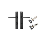 Baltimore Lever - Rectangular Backplate Privacy Kit with Privacy Turn in Brushed Chrome - privacy set configuration (3 of 7)