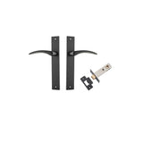 Oxford Lever - Rectangular Backplate Passage Kit in Matt Black - angled product view