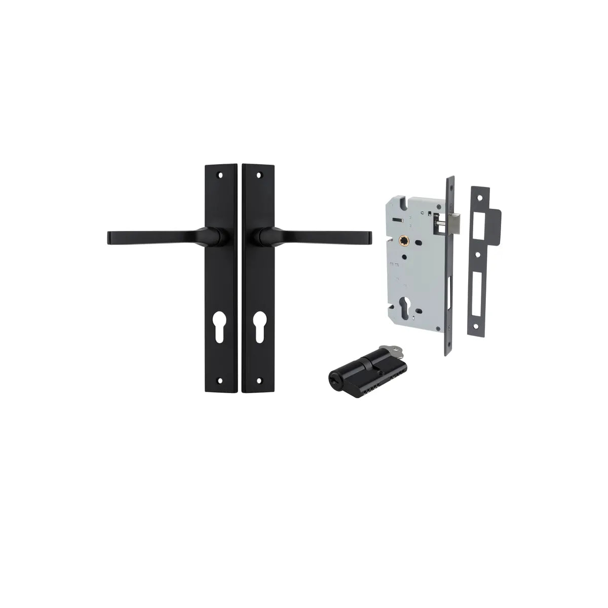 Annecy Lever - Rectangular Backplate Entrance Kit with High Security Lock - entrance set configuration (4 of 18)