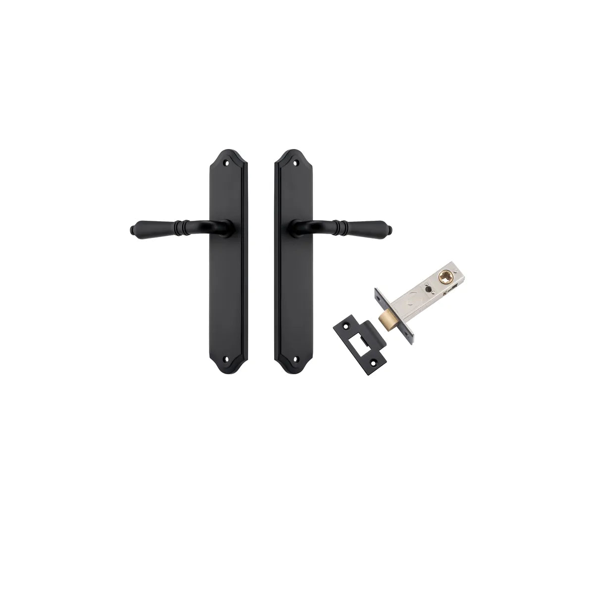 Sarlat Lever - Shouldered Backplate Passage Kit in Matt Black - alternative product view