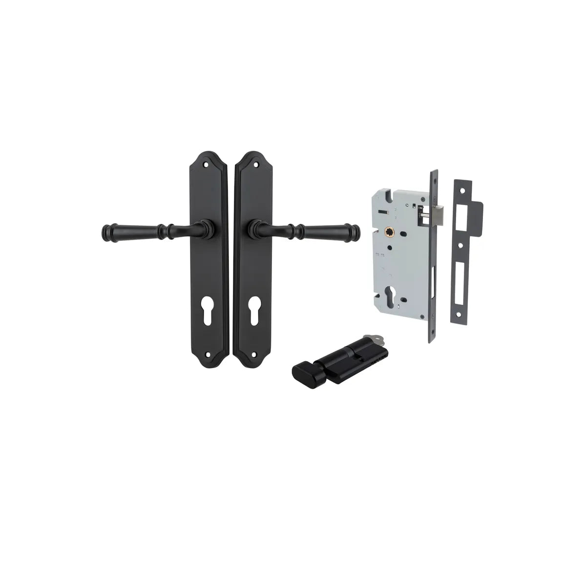 Verona Lever - Shouldered Backplate Entrance Kit with High Security Lock - entrance set configuration (13 of 18)
