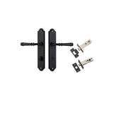 Verona Lever - Shouldered Backplate Privacy Kit with Privacy Turn in Matt Black - privacy set configuration