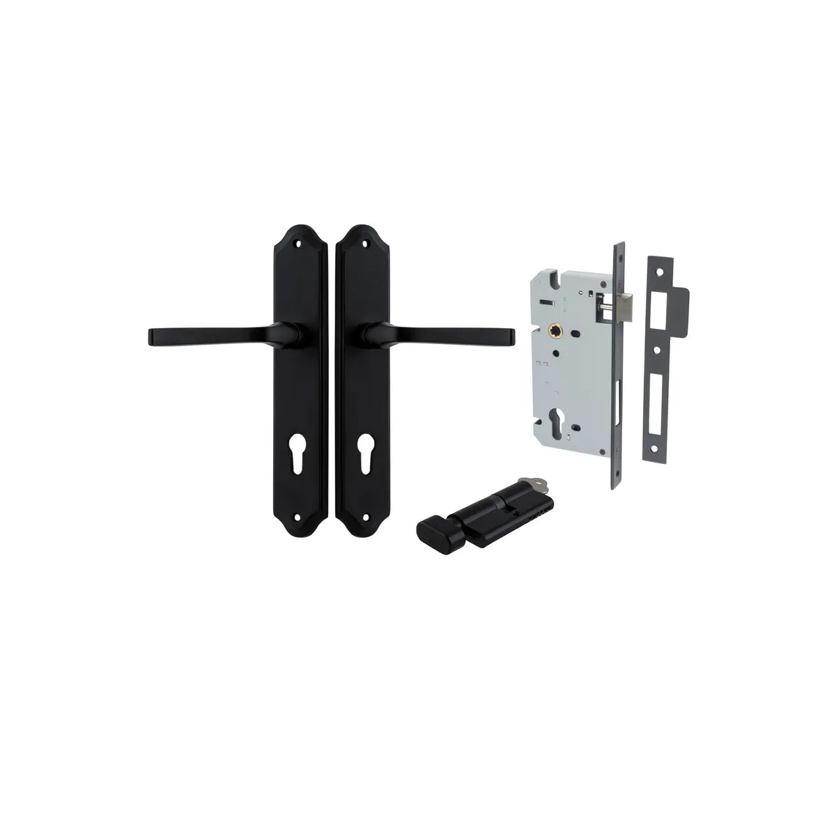 Annecy Lever - Shouldered Backplate Entrance Kit with High Security Lock - entrance set configuration (13 of 18)