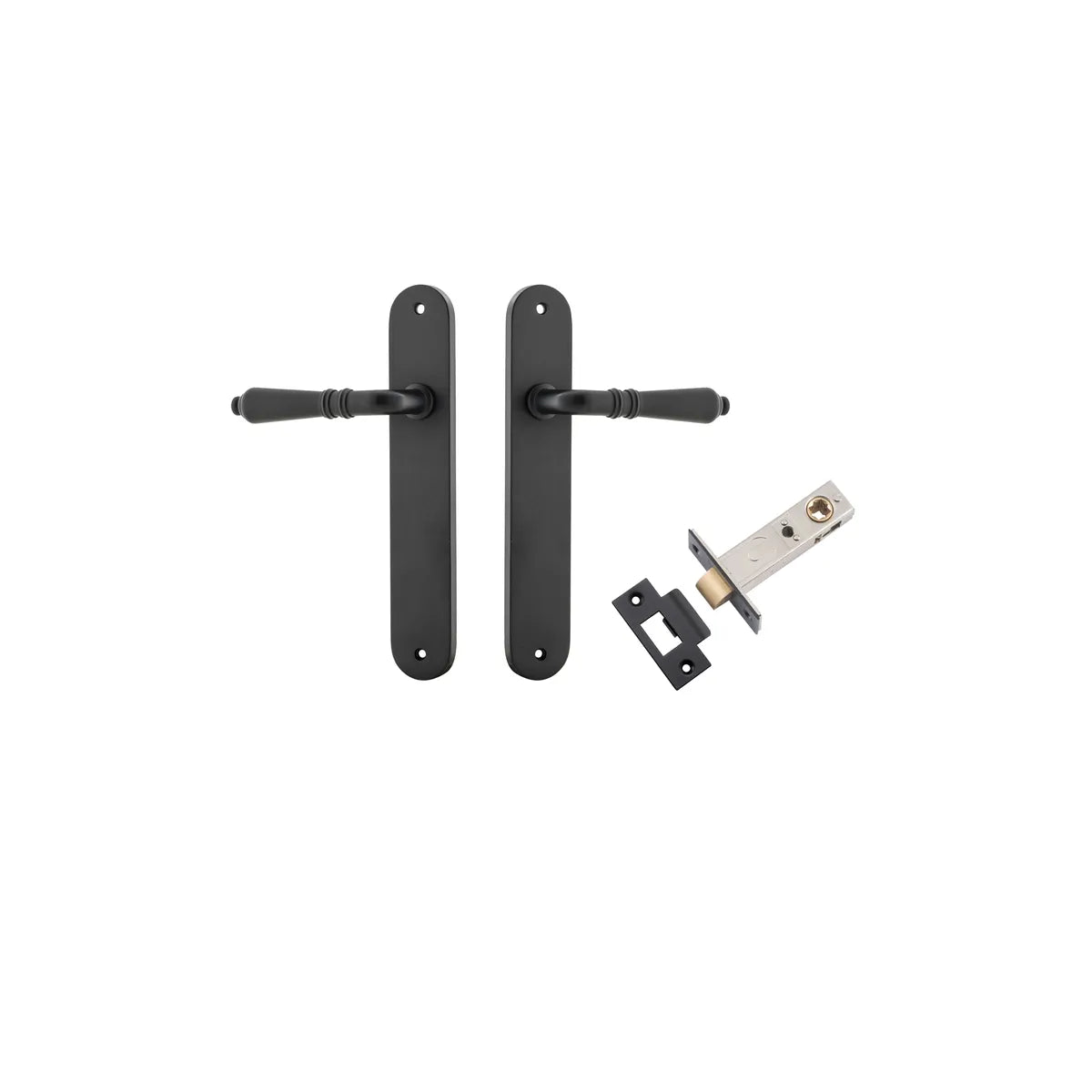 Sarlat Lever - Oval Backplate Passage Kit in Matt Black - alternative product view