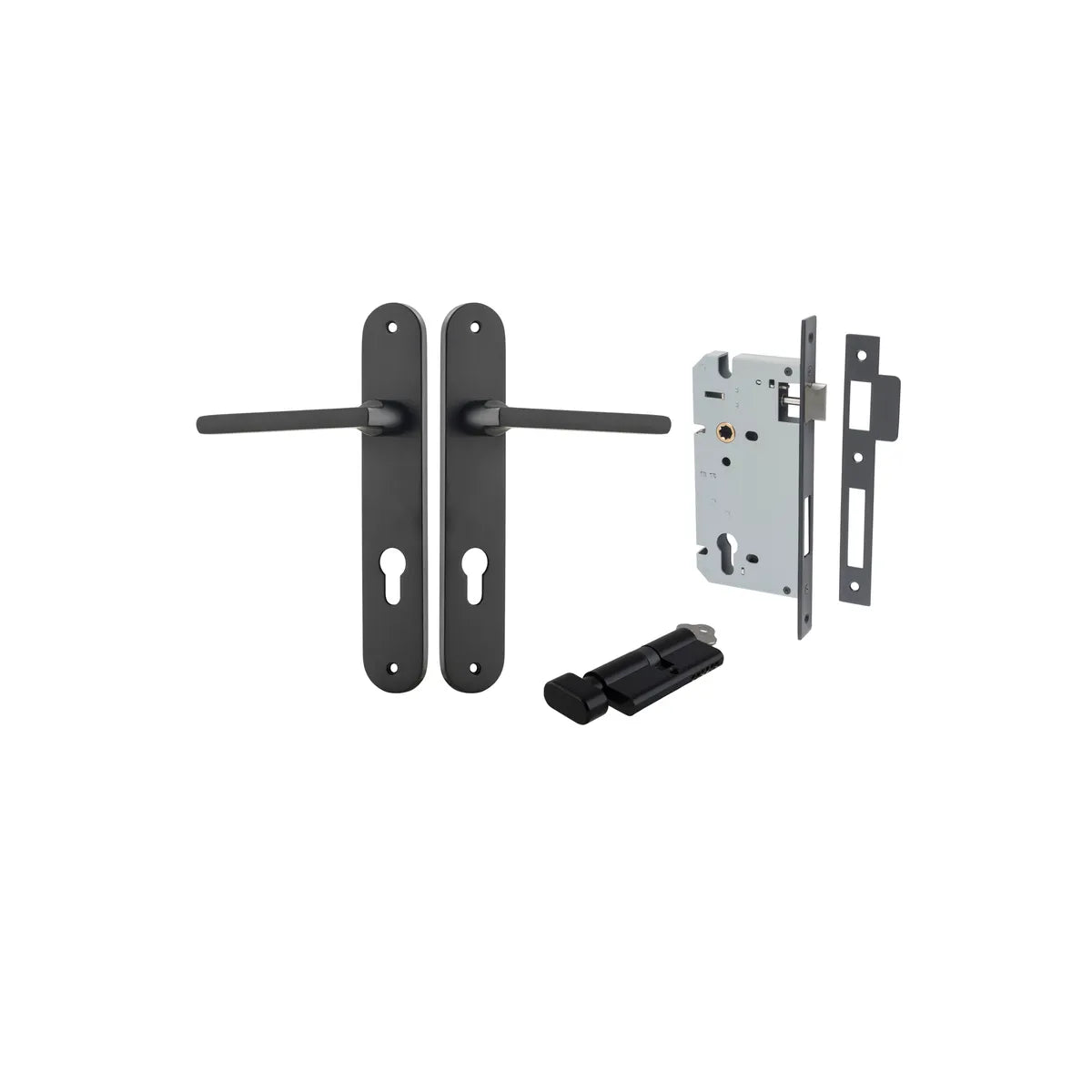 Baltimore Lever - Oval Backplate Entrance Kit with High Security Lock - entrance set configuration (10 of 14)
