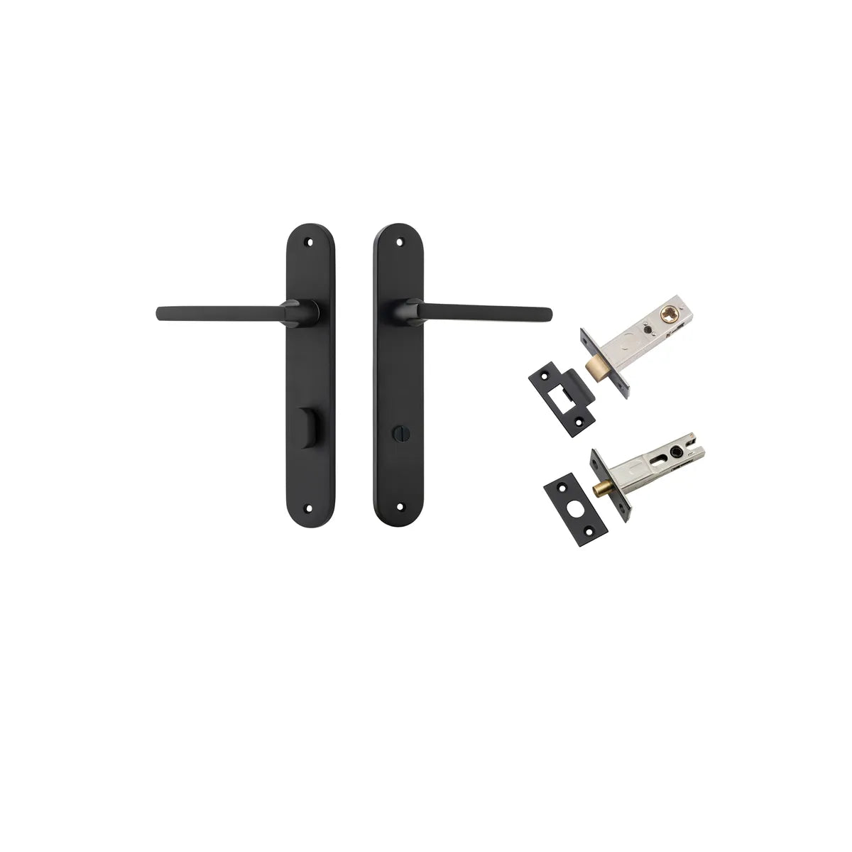 Baltimore Lever - Oval Backplate Privacy Kit with Privacy Turn