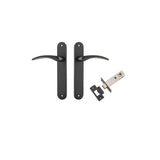 Oxford Lever - Oval Backplate Passage Kit in Matt Black - angled product view