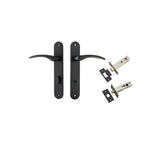 Oxford Lever - Oval Backplate Privacy Kit with Privacy Turn in Matt Black - privacy set configuration