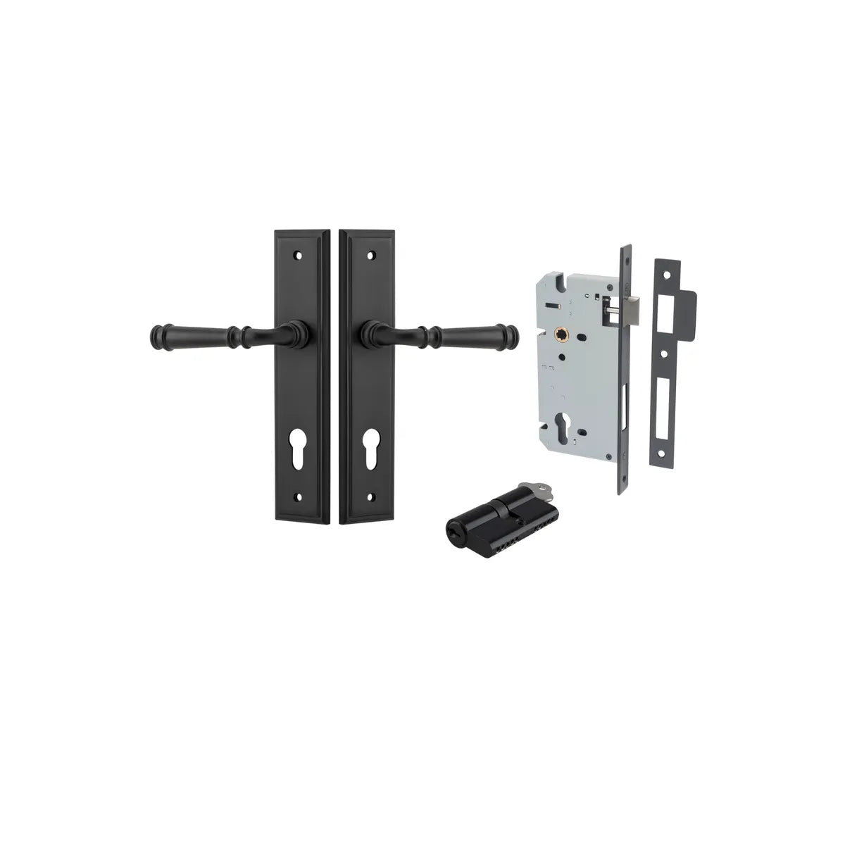 Verona Lever - Stepped Backplate Entrance Kit with High Security Lock - entrance set configuration (4 of 18)